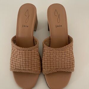 Joie Women's Tan Woven Slide Sandals